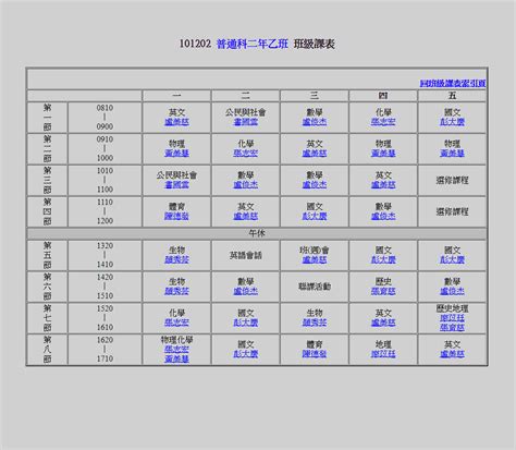 衛道夜輔|班級、教師、教室課表資料